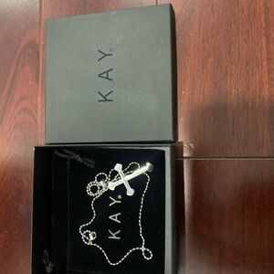 Kay Jewelers Silver Cross Pendant Necklace